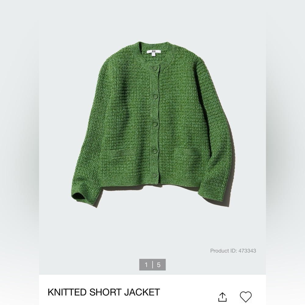 Knitted green cardigan